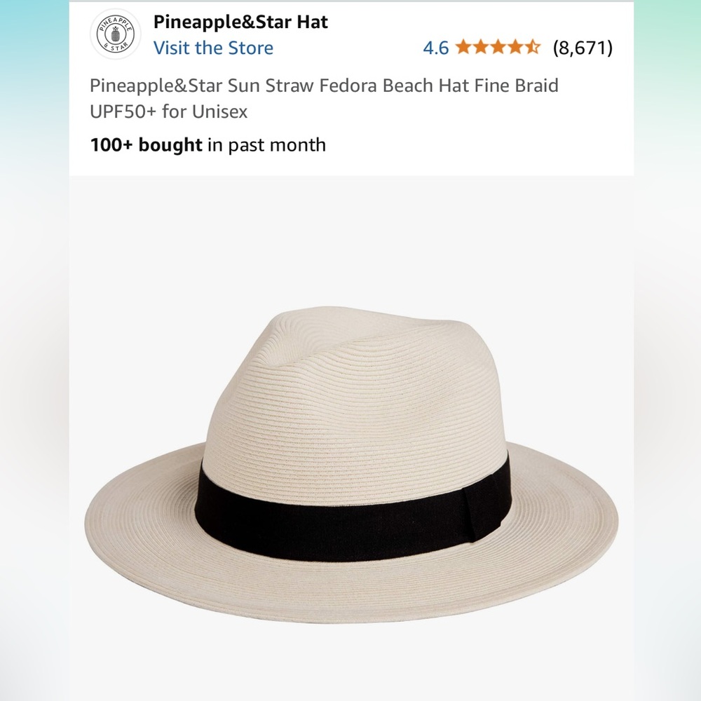 Pineapple & Star Fedora Beach Hat